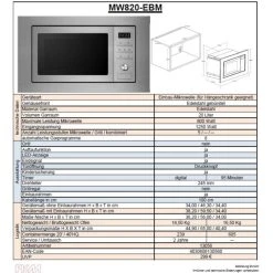 PKM MW820EBM Einbau Mikrowelle Edelstahl 800Watt -KALDEWEI-Shop 8600349300 1491 prod 002