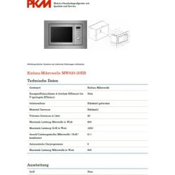 PKM MW820EBM Einbau Mikrowelle Edelstahl 800Watt -KALDEWEI-Shop 8600349300 1491 prod 004