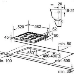 Bosch PCP6A5B90 Kochfeld Gas 60cm Einbau Gaskochfeld Autark Edelstahl -KALDEWEI-Shop 8600349300 1935 prod 006