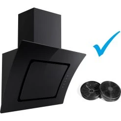 Dunstabzugshaube Umluftset PKM S2-90ABTZ 90cm Schwarz Kopffreihaube