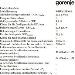 Gorenje WHU629EW/S Dunstabzugshaube Breite 60cm Unterbauhaube Weiß -KALDEWEI-Shop 8600349300 2432 prod 002