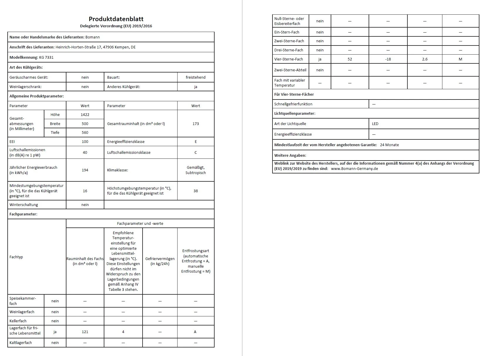 Bomann KG 7331 IX Kühl-/Gefrierkombination Edelstahl-Optik 173 L 4 Bomann KG 7331 IX Kühl-/Gefrierkombination Edelstahl-Optik 173 L – Bild 2