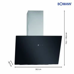 Bomann DU7606.1 G Dunstabzugshaube Glas Schwarz Kopffreihaube LED 60cm -KALDEWEI-Shop 8600349300 2770 prod 003