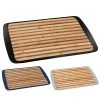 BRUNNER 2-in-1 Schneidebrett & Servier Tablett Platte Küchen Brett Holz 24x36cm Farbe: Grau