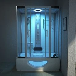 TroniTechnik Fertigdusche Komplettdusche Duschtempel TINOS 135cm X 80cm, Inkl. Farblicht, Radio, Massage -KALDEWEI-Shop 8600355400 2128 prod 002