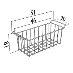 Tronitechnik Aufbewahrungskorb 48cmx18cmx20cm, Einlegekorb, Gefrierschrank Organizer, Drahtkorb Aus Eisen Mit PE-Beschichtung, Weiß -KALDEWEI-Shop 8600355400 4810 prod 005