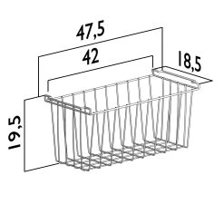 Tronitechnik Aufbewahrungskorb 48cmx18cmx20cm, Einlegekorb, Gefrierschrank Organizer, Drahtkorb Aus Eisen Mit PE-Beschichtung, Weiß -KALDEWEI-Shop 8600355400 4810 prod 006