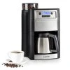 Klarstein Aromatica II Duo Kaffeemaschine, Integriertes Mahlwerk, 1,25 L Silber