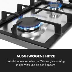 Klarstein Ignito Domino Gaskochfeld 2-flammig Sabaf-Brenner Glaskeramik Schwarz -KALDEWEI-Shop 8600359300 10750 prod 003