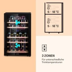 Klarstein Barossa 40 Duo Weinkühlschrank 2 Zonen 41 Flaschen Glastür Touch LED -KALDEWEI-Shop 8600359300 11482 prod 004
