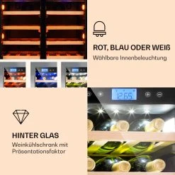 Klarstein Vinovilla 43 Built-In Duo Zweizonen-Weinkühlschrank 129l 43 Fl. 3-Farben Glastür -KALDEWEI-Shop 8600359300 11499 prod 003