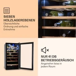 Klarstein Vivo Vino Weinkühlschrank 52 Liter 18 Flaschen LED Schwarz -KALDEWEI-Shop 8600359300 11539 prod 005