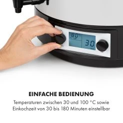 Klarstein KonfiStar 40 Digital Einkochautomat Getränkespender 2500W 40L 100°C 180min Edelstahl -KALDEWEI-Shop 8600359300 11558 prod 003
