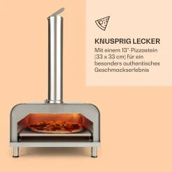 Klarstein Diavolo Pizza-Pelletofen Inkl. Pizzastein Thermometer Edelstahl -KALDEWEI-Shop 8600359300 12366 prod 004