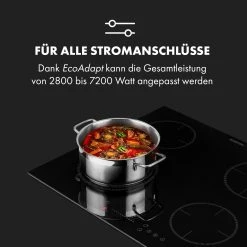 Klarstein Virtuosa EcoAdapt Induktionskochfeld 4 Zonen 7200W Glas Schwarz -KALDEWEI-Shop 8600359300 12541 prod 003