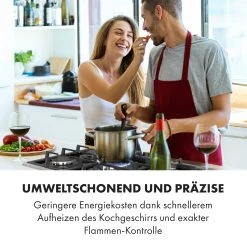 Klarstein Alchemist 5 Zonen Gaskochfeld Aluminium-Brenner Glaskeramik Schwarz -KALDEWEI-Shop 8600359300 12557 prod 002