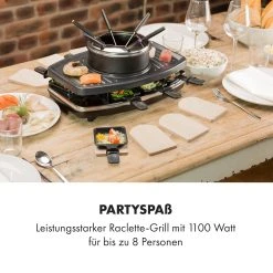 Klarstein Entrecote 2-in-1 Raclettegrill & Fondue Naturstein 1100W 8 Personen -KALDEWEI-Shop 8600359300 31225 prod 002