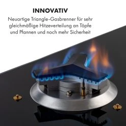 Klarstein Trifecta Domino Gaskochfeld 2-flammig Triangle-Brenner Glaskeramik -KALDEWEI-Shop 8600359300 31227 prod 003
