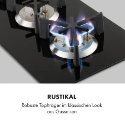 Klarstein Trifecta Domino Gaskochfeld 2-flammig Triangle-Brenner Glaskeramik -KALDEWEI-Shop 8600359300 31227 prod 004