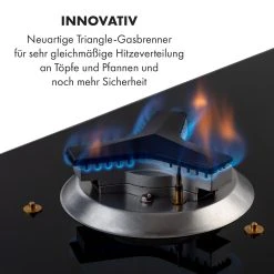 Klarstein Trifecta 5 Gaskochfeld 5-flammig Triangle-Brenner Glaskeramik 10 Klarstein Trifecta 5 Gaskochfeld 5-flammig Triangle-Brenner Glaskeramik -KALDEWEI-Shop 8600359300 31229 prod 003