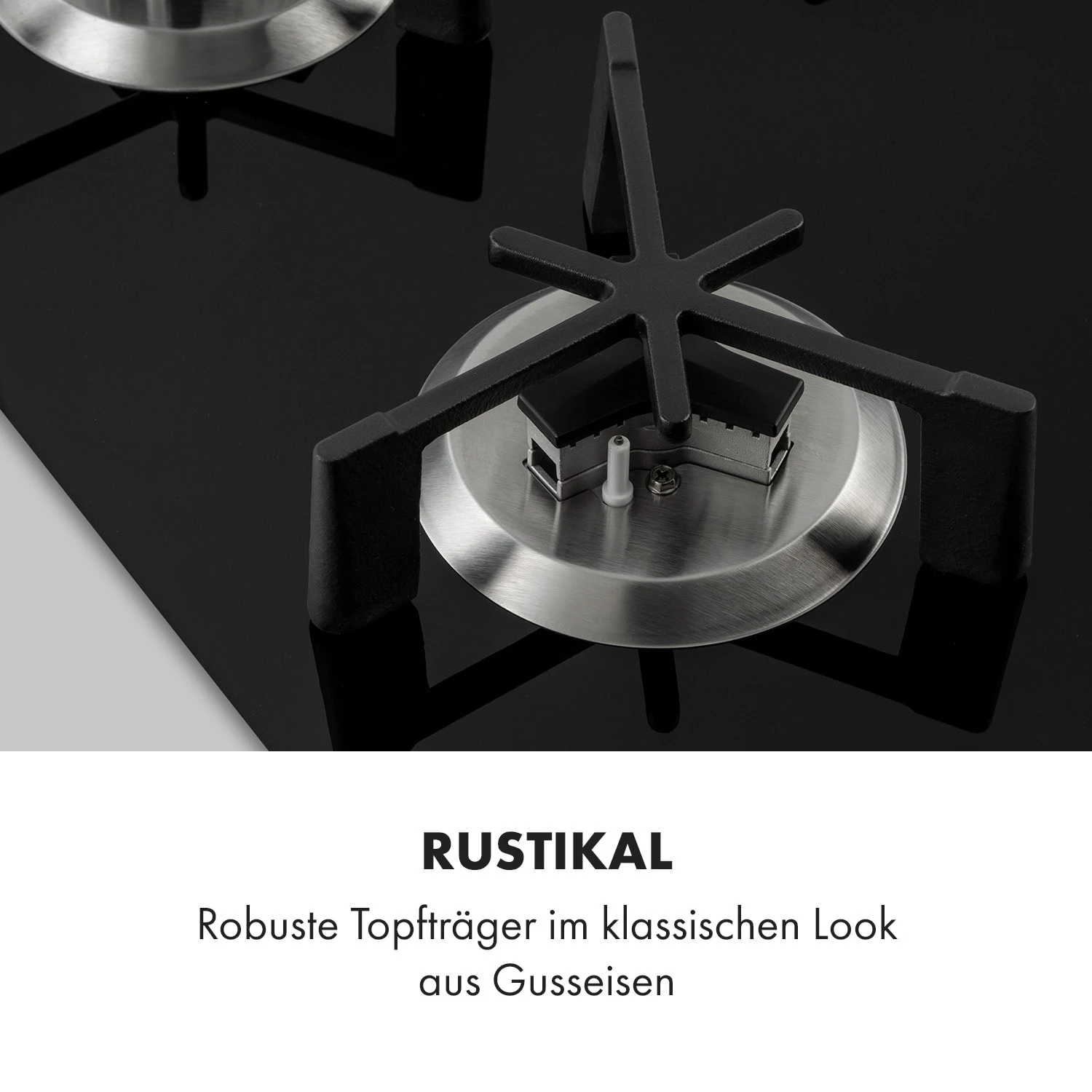 Klarstein Trifecta 5 Gaskochfeld 5-flammig Triangle-Brenner Glaskeramik 6 Klarstein Trifecta 5 Gaskochfeld 5-flammig Triangle-Brenner Glaskeramik – Bild 4