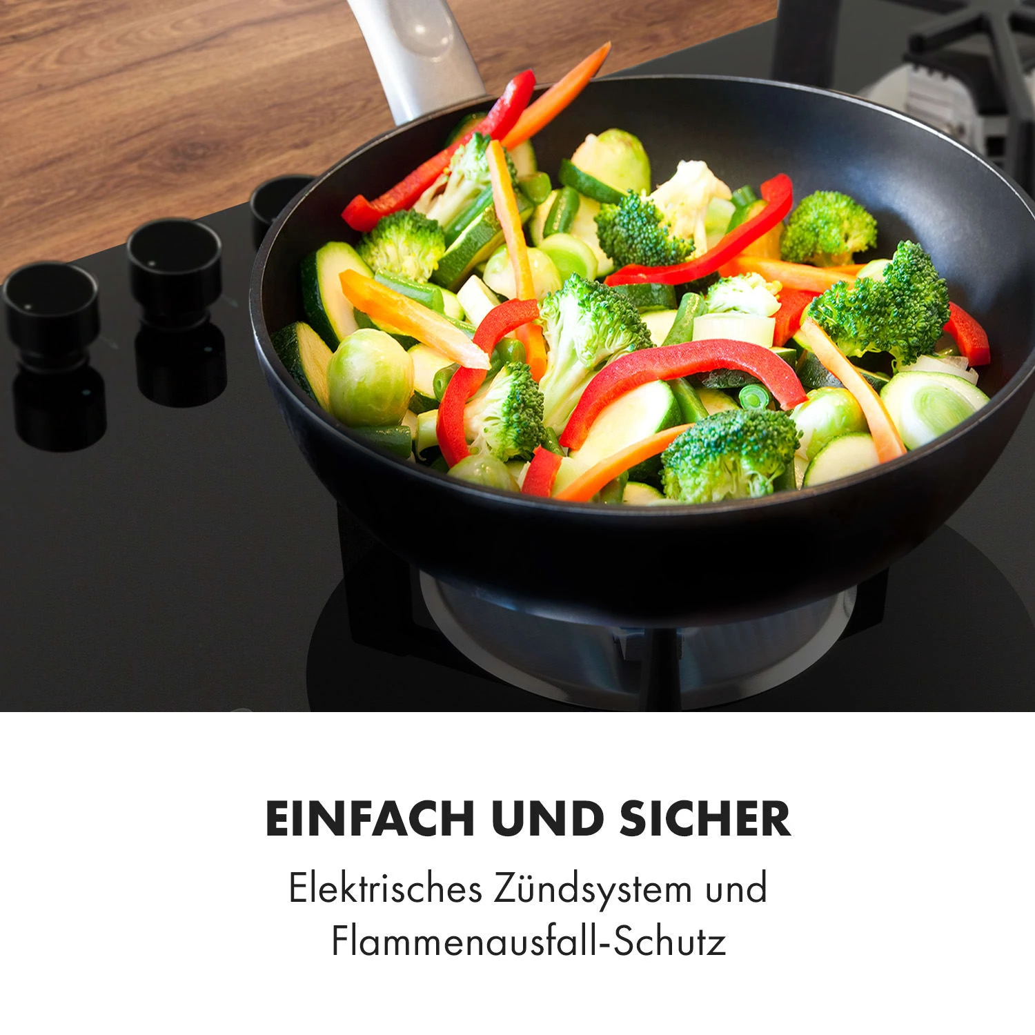 Klarstein Trifecta 5 Gaskochfeld 5-flammig Triangle-Brenner Glaskeramik 7 Klarstein Trifecta 5 Gaskochfeld 5-flammig Triangle-Brenner Glaskeramik – Bild 5