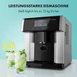 Klarstein Eiszeit Eiswürfelmaschine Edelstahl 3 Eiswürfelgrößen Silber -KALDEWEI-Shop 8600359300 5036 prod 002