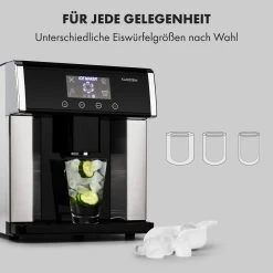 Klarstein Eiszeit Eiswürfelmaschine Edelstahl 3 Eiswürfelgrößen Silber -KALDEWEI-Shop 8600359300 5036 prod 004