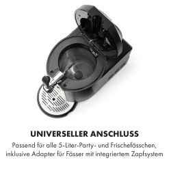 Klarstein Beerkules Bierzapfanlage 5l Fässer | Kompressor | UltraFast Cooling: 4h | 120W Schwarz -KALDEWEI-Shop 8600359300 5138 prod 005