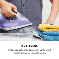 Klarstein Steam Bro Dampfbügeleisen 2200W 300ml EasyGlide TouchSensor AntiCalc Lila -KALDEWEI-Shop 8600359300 5159 prod 002