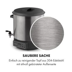 Klarstein Lady Marmalade Einkochautomat Getränkespender 27L 100°C 12h Edelstahl -KALDEWEI-Shop 8600359300 5176 prod 006