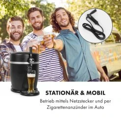 Klarstein Tap2Go Mobile 2-in1 Bierzapfanlage Mit Getränkekühler 5l/13l Schwarz -KALDEWEI-Shop 8600359300 5179 prod 002