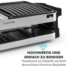 Klarstein Sirloin Raclette 1500W Aluminium / Stein 8 Personen Kontroll-LED -KALDEWEI-Shop 8600359300 5239 prod 003