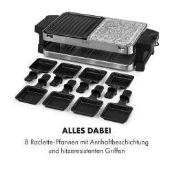 Klarstein Sirloin Raclette 1500W Aluminium / Stein 8 Personen Kontroll-LED -KALDEWEI-Shop 8600359300 5239 prod 006