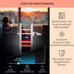 Klarstein Vinovilla 17 Built-In Duo Zweizonen-Weinkühlschrank 53l 17 Fl. 3-Farben Glastür -KALDEWEI-Shop 8600359300 9427 prod 004
