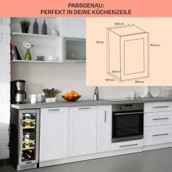 Klarstein Vinovilla 17 Built-In Duo Zweizonen-Weinkühlschrank 53l 17 Fl. 3-Farben Glastür -KALDEWEI-Shop 8600359300 9427 prod 006