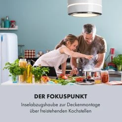 Klarstein Tron Ambience Inselabzugshaube Ø38cm Umluft 540m³/h LED Edelstahl -KALDEWEI-Shop 8600359300 9681 prod 002