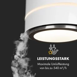 Klarstein Tron Ambience Inselabzugshaube Ø38cm Umluft 540m³/h LED Edelstahl -KALDEWEI-Shop 8600359300 9681 prod 003