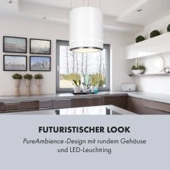 Klarstein Tron Ambience Inselabzugshaube Ø38cm Umluft 540m³/h LED Edelstahl -KALDEWEI-Shop 8600359300 9681 prod 004