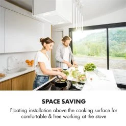 Klarstein Kronleuchter L Inselabzugshaube 60cm Abluft: 590m³/h LED Touch Glas Weiß -KALDEWEI-Shop 8600359300 9723 prod 005