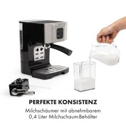 Klarstein BellaVita Kaffeemaschine 3-in-1 1450 W 20 Bar Milchschäumer -KALDEWEI-Shop 8600359300 9860 prod 004