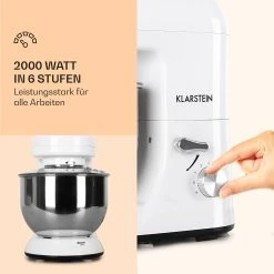Klarstein Bella Küchenmaschine 2000 W / 2,7 PS 5 Ltr Edelstahl BPA-frei -KALDEWEI-Shop 8600359300 9980 prod 004