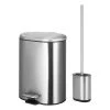 PANA® 2-tlg. WC Garnitur Set • Badezimmer Set 2-teilig • WC-Abfalleimer/Kosmetikeimer 6 L Mit Absenkautomatik Aus Edelstahl • Toilettenbürste/WC Bürste Mit Silikonkopf • Klobürste Edelstahl • Abfall Müll Eimer Mit Absenkautomatik Bad -KALDEWEI-Shop 8600361900 PA OLIVER 01 prod 001