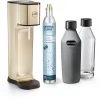SODAPOP Wassersprudler Joy Prestige, Champagner, 2 Glaskaraffen 850ml Mit Bottle Shirt, CO2-Zylinder