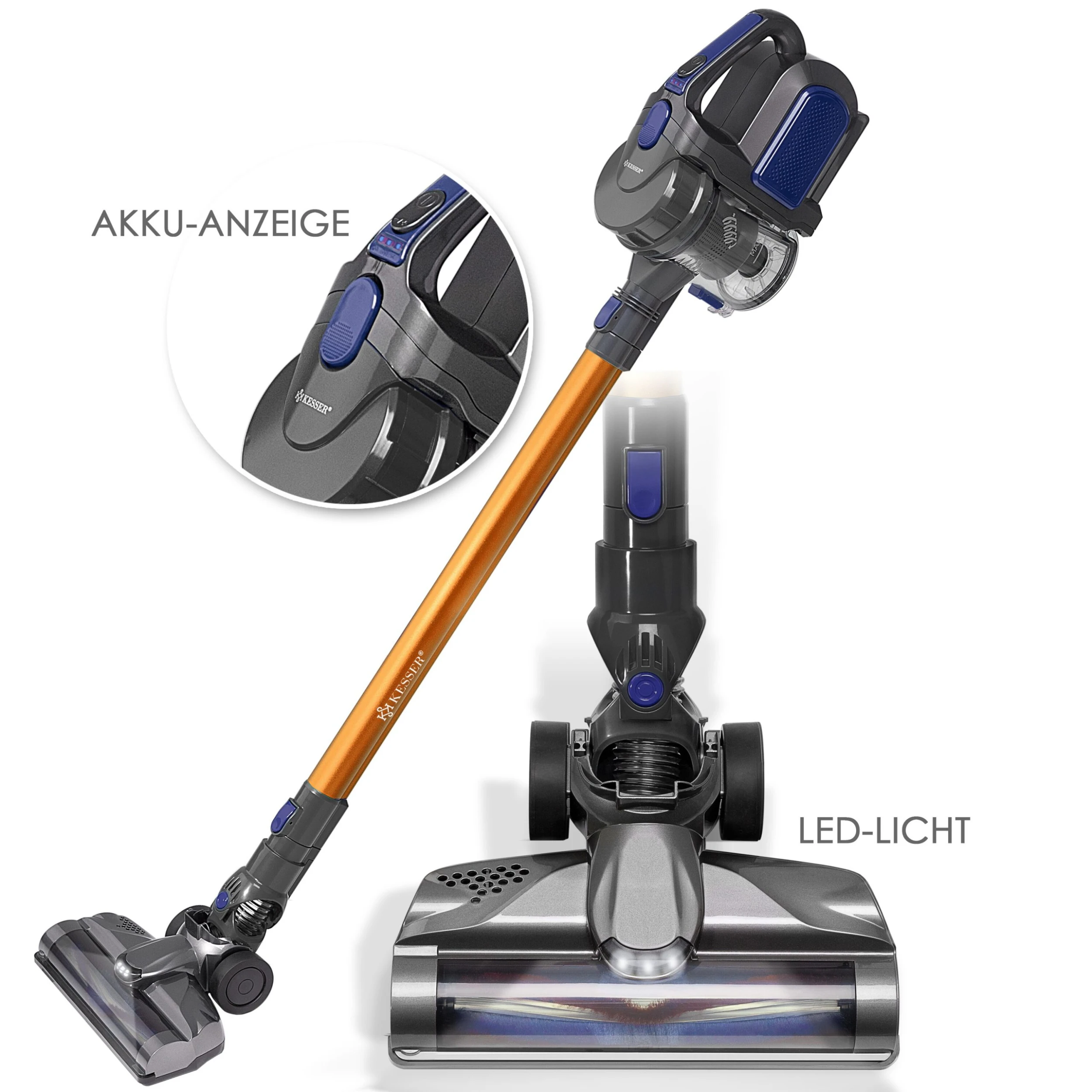 KESSER® 2in1 Zyklon Akku Staubsauger Handstaubsauger | Beutel- Kabelloser | Betriebszeit Bis 55 Min | Elektrobürste | Lithium-Ionen Akku | Decken- Bodenreinigung, | Wandhalterung | 6 KESSER® 2in1 Zyklon Akku Staubsauger Handstaubsauger | Beutel- Kabelloser | Betriebszeit Bis 55 Min | Elektrobürste | Lithium-Ionen Akku | Decken- Bodenreinigung, | Wandhalterung | – Bild 4