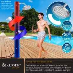 KESSER® Solardusche 35 Liter Solar Gartendusche | Warmes Wasser | Max. 60°C | Ohne Stromanschluss | Pooldusche Camping| Regenduschkopf Und Wasserhahn | Gartenschlauch-Anschluss | -KALDEWEI-Shop 8600364700 19637 prod 004