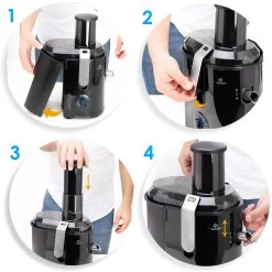 KESSER® Entsafter Für Obst Und Gemüse Aus Edelstahl 1100W Große 85 Mm Einfüllöffnung Inkl. Reinigungsbürste Und Saftbehälter 3 Geschwindigkeitsstufen, Saftpresse Juicer -KALDEWEI-Shop 8600364700 19648 prod 002