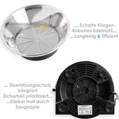 KESSER® Entsafter Für Obst Und Gemüse Aus Edelstahl 1100W Große 85 Mm Einfüllöffnung Inkl. Reinigungsbürste Und Saftbehälter 3 Geschwindigkeitsstufen, Saftpresse Juicer -KALDEWEI-Shop 8600364700 19648 prod 004
