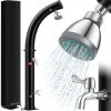 KESSER® Solar Gartendusche Solardusche Bogen Inkl. Schutzhaube Warmes Wasser | 20 Liter | Max. 60°C Ohne Stromanschluss | Pooldusche Camping | Regenduschkopf Und Wasserhahn | Gartenschlauch-Anschluss