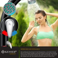 KESSER® Solar Gartendusche Solardusche Bogen Inkl. Schutzhaube Warmes Wasser | 20 Liter | Max. 60°C Ohne Stromanschluss | Pooldusche Camping | Regenduschkopf Und Wasserhahn | Gartenschlauch-Anschluss -KALDEWEI-Shop 8600364700 19730 prod 005